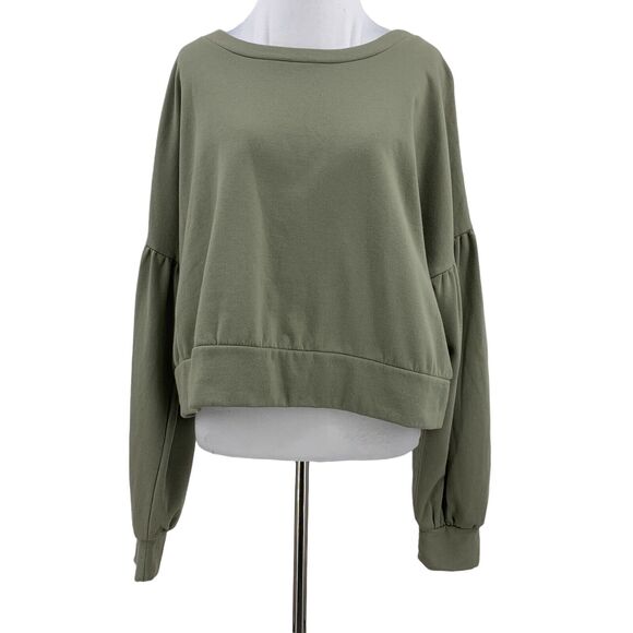 Abound Shirt Womens XL Extra Large Ivy Green Drop Shoulder Princess Sleeves Top - Picture 1 of 10